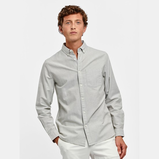 Aigle Striped Shirts Men Grey ZA-76513